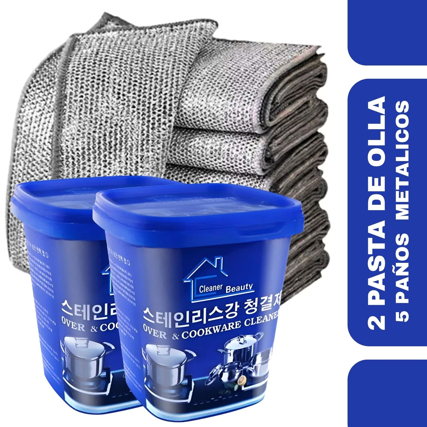 Paños metálicos Multiuso (5 Un. + 2 pastas de regalo!)