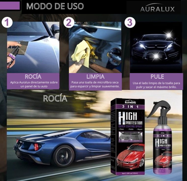 AURALUX® - Recubrimiento cerámico vehículo 3 en 1