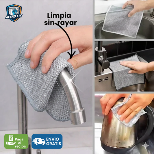 Paños metálicos Multiuso (5 Un. + 2 pastas de regalo!)
